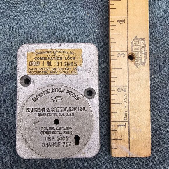 Sargent & Greenleaf G1 Manipulation Proof Lock Backplate S&G 8400 Change Key - Picture 3 of 5